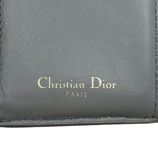 クリスチャン ディオール 三つ折り 財布 グレー 30モンテーニュ S20570BAE コンパクト レザー 中古 46-MA-0292 Christian Dior ホック CD コンパクト 灰色 メンズ レディース 男女兼用 シンプル クリスチャン ディオール 三つ折り 財布 グレー 30モンテーニュ