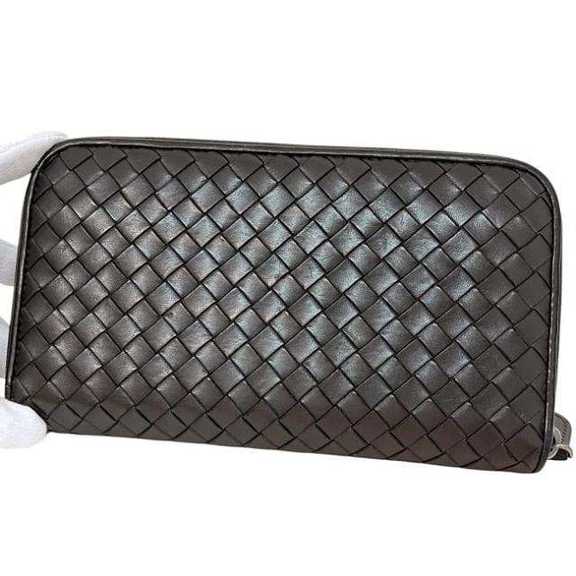 ボッテガヴェネタ ラウンドファスナー 長財布 ブラウン イントレ