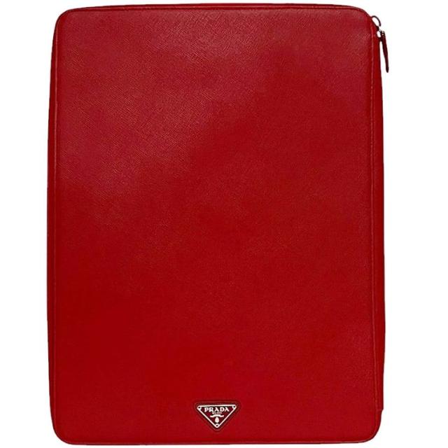 プラダ バインダー レッド FUOCO 2N0835 美品 サフィアーノ レザー 中古 12 PRADA ノート ビジネス ペンホルダー カードポケット メモ帳 赤 メンズ レディース 男女兼用 ビジネス メモ用紙 記録 シンプル レア