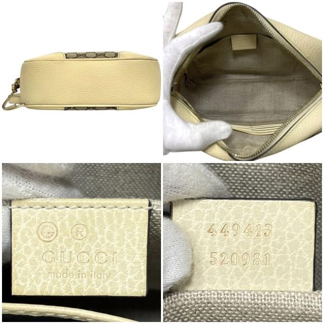 グッチ ショルダーバッグ ベージュ クリームホワイト 449413 美品