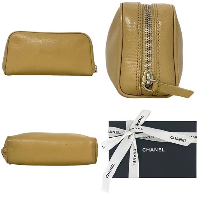 シャネル ポーチ ベージュ ココボタン A20913 美品 小物入れ 10番台