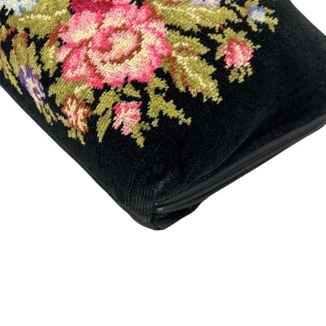 フェイラー ハンドバッグ ブラック 美品 シュニール織 中古 FEILER 