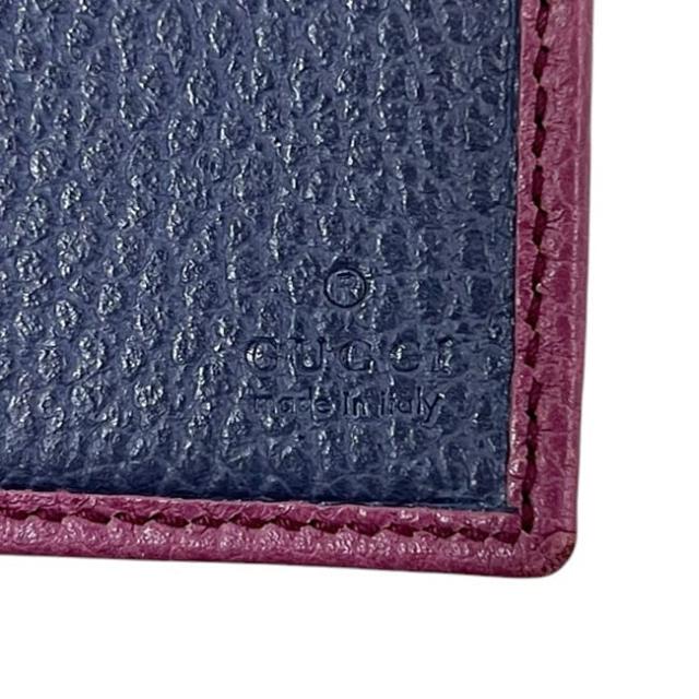 グッチ 二つ折り 長財布 パープル スウィング 354498 財布 レザー 中古
