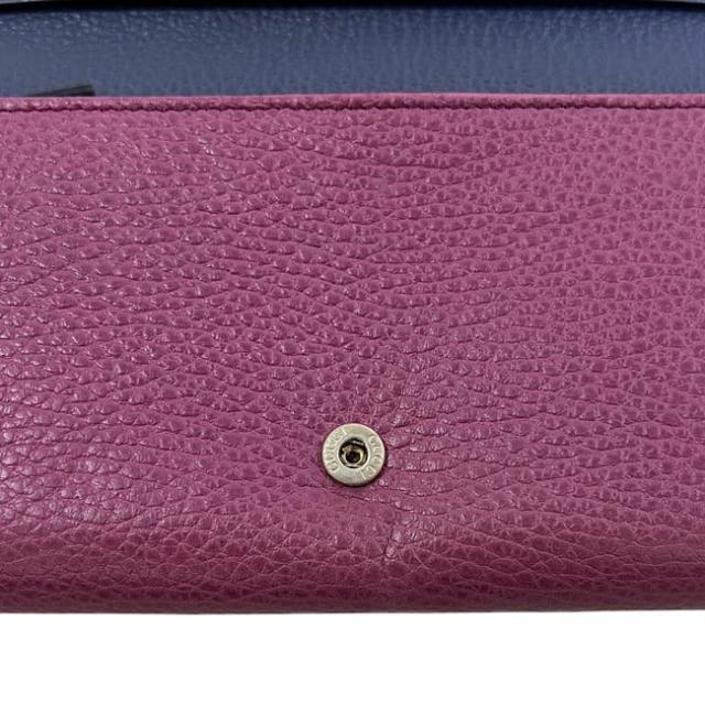 グッチ 二つ折り 長財布 パープル スウィング 354498 財布 レザー 中古 