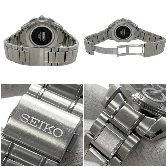 セイコー 腕時計 ワールドタイムクロノクロノグラフ ネイビー シルバー