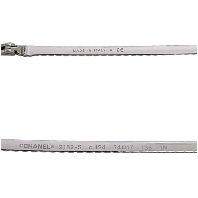 シャネル サングラス シルバー 2182-S 美品 メタル 中古 CHANEL アイ