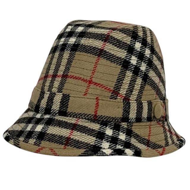 バーバリー ハット ベージュ 帽子 クリーニング済み ウール 中古 Burberrys 帽子 チェック柄 ヴィンテージ 定番 人気 アパレル ファッション 小物 チェック 総柄 お洒落 エレガント レディース メンズ レトロ カジュアル