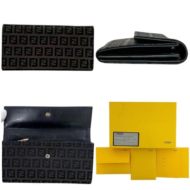 フェンディ 二つ折り 長財布 ブラウン ズッキーノ 8M0025 財布