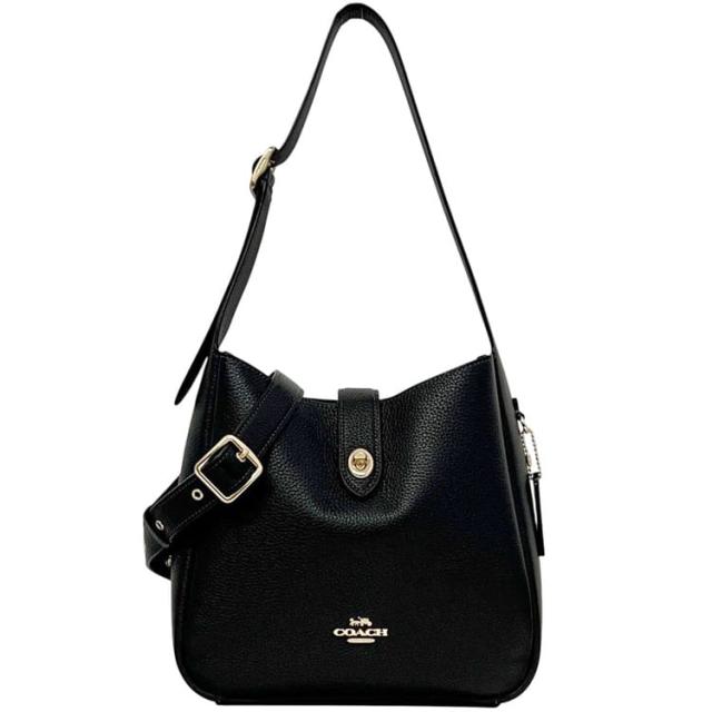 コーチ 2way バッグ ハドリーコンバーチブル クロスボディバッグ ブラック CW002 IMBLK 美品 レザー 中古 COACH 肩掛け 黒 ショルダーバッグ セミショルダーバッグ チャーム付 ターンロック レディース 女性 定番