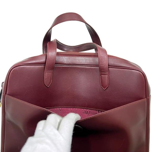 カルティエ ビジネスバッグ ボルドー マスト 美品 レザー 中古 Cartier