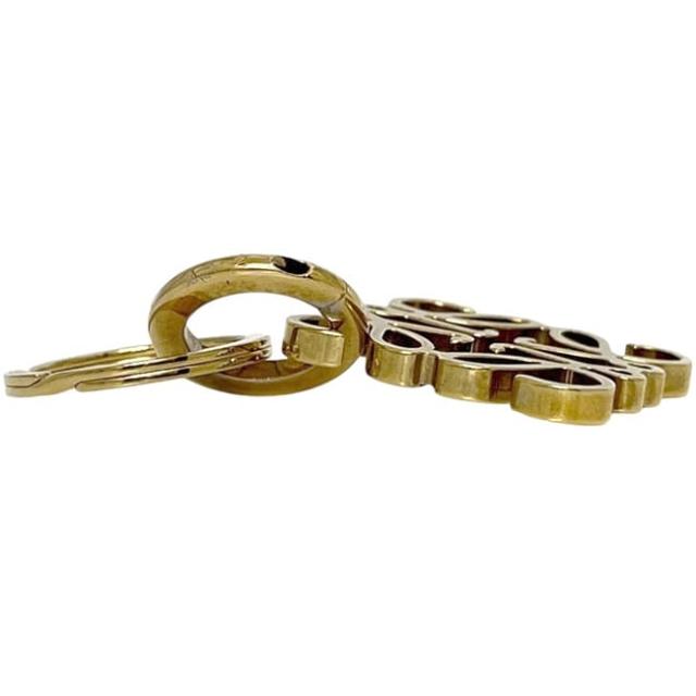 ロエベ キーリング ゴールド アナグラム 111.29.203 美品 ロゴ メタル 中古 LOEWE ロゴチャーム バッグチャーム 鍵 ホルダー 金色 GP ゴールド金具 ロゴ金具 定番 人気 メンズ レディース 男女兼用 箱付き_1