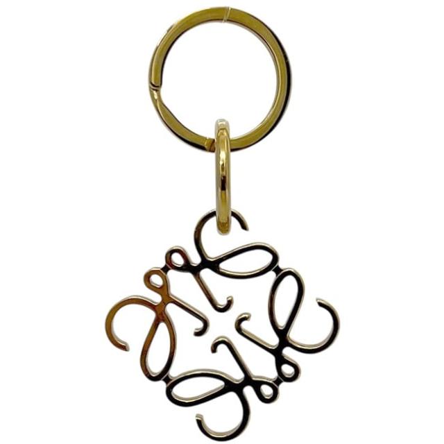 ロエベ キーリング ゴールド アナグラム 111.29.203 美品 ロゴ メタル 中古 LOEWE ロゴチャーム バッグチャーム 鍵 ホルダー 金色 GP ゴールド金具 ロゴ金具 定番 人気 メンズ レディース 男女兼用 箱付き_2