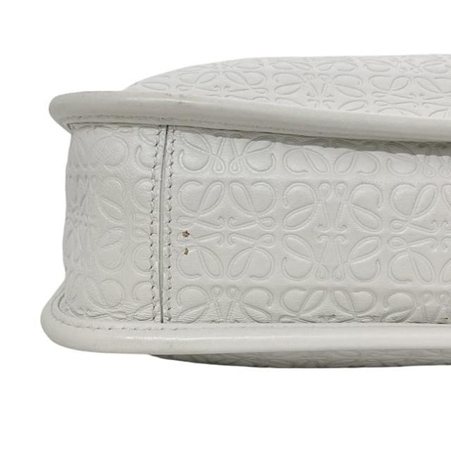 ロエベ ビジネスバッグ ホワイト リピートアナグラム 358.23.L18 美品 レザー 中古 051412 LOEWE エンボスロゴ 白 総柄 書類バッグ ファスナー アナグラム ロゴ メンズ 男性 定番 人気 シンプル ブリーフケース