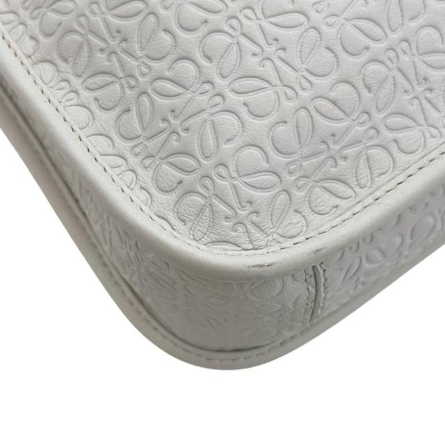 ロエベ ビジネスバッグ ホワイト リピートアナグラム 358.23.L18 美品 レザー 中古 051412 LOEWE エンボスロゴ 白 総柄 書類バッグ ファスナー アナグラム ロゴ メンズ 男性 定番 人気 シンプル ブリーフケース