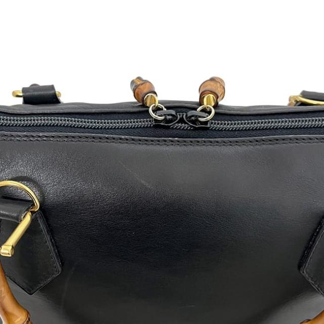 GUCCI グッチ バンブー 2way ショルダー トート ハンドバッグ レザー 