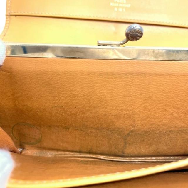 セリーヌ 二つ折り 長財布 ベージュ マカダム 財布 PVC レザー 中古