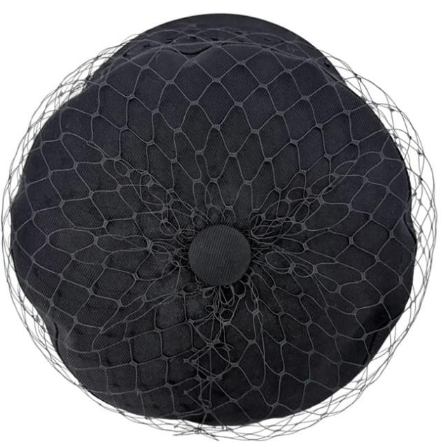 クリスチャン ディオール 帽子 チュール キャスケット ブラック 86ATY920G130 美品 56 キャンバス 中古 Christian Dior ハット ロゴ 刺繍 CD ロゴ金具 レース 黒 レディース 女性 シンプル アパレル_6