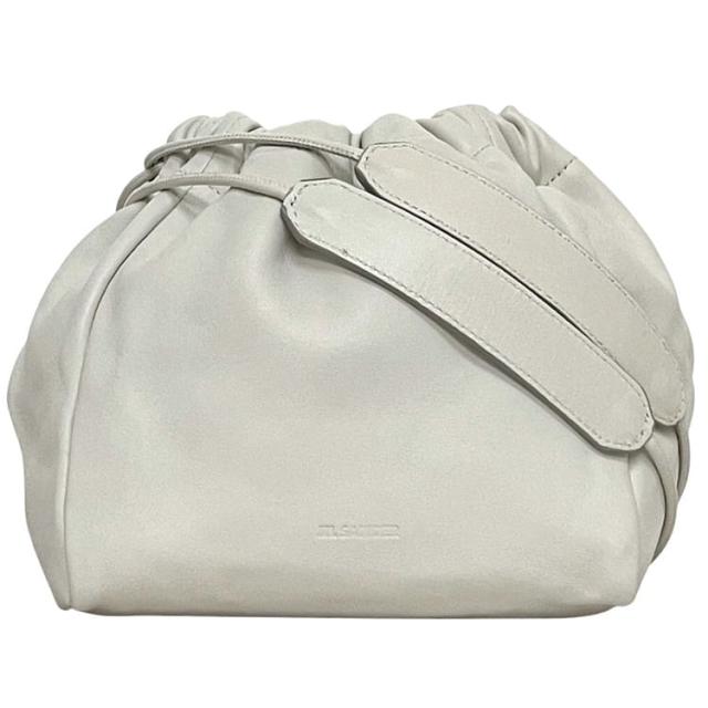 ジルサンダー ショルダーバッグバッグ 巾着バッグ ホワイト JSPO850300 WOB70018 未使用 美品 レザー Sランク JIL SANDER ミニバッグ 白 肩掛け クロスボディ 巾着ショルダー レディース 斜め掛け