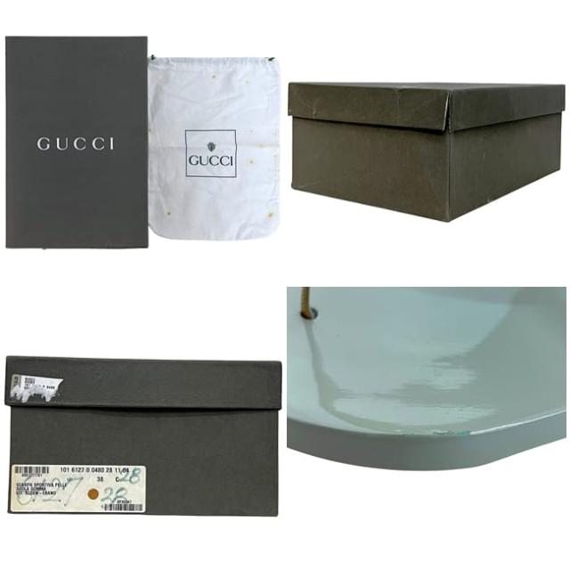 グッチ サンダル ゴールド ライトブルー ホースビット 106 3011 美品 25.0cm ウッド レザー 中古 GUCCI アパレル レディース シューズ ロゴ 金具 水色 レディース 女性 ヴィンテージ シルバー金具 シンプル