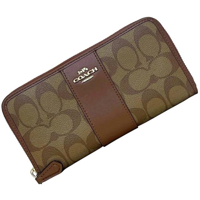 新品　COACH コーチ　メンズ　長財布　シグネチャー　ブラウン コーチ COACH コーチ 長財布 レディース COACH Wallet ラウンド