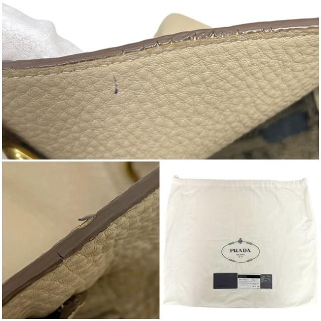 プラダ 2way バッグ ベージュ SABBIA BN2795 美品 レザー ヴィッテロダイノ 中古 204 PRADA ハンドバッグ クロスボディ ショルダーバッグ 三角 ロゴ プレート レディース メンズ シンプル ヴィンテージ_5