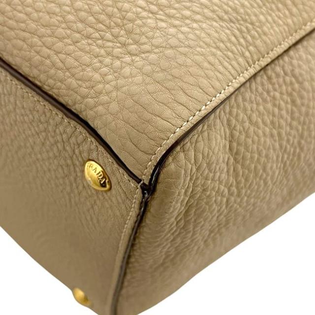 プラダ 2way バッグ ベージュ SABBIA BN2795 美品 レザー ヴィッテロダイノ 中古 204 PRADA ハンドバッグ クロスボディ ショルダーバッグ 三角 ロゴ プレート レディース メンズ シンプル ヴィンテージ_9