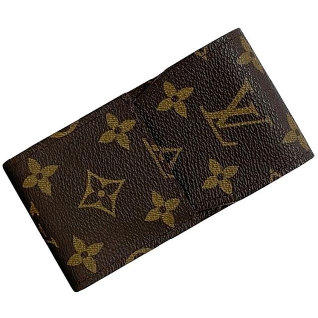 ルイ ヴィトン タバコケース エテュイ シガレット ブラウン モノグラム M63024 美品 モノグラムキャンバス 中古 CT0917 LOUIS VUITTON 小物入 ポーチ フラップ ロゴ 総柄 アイコスケース 煙草 茶色 定番