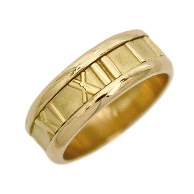 ティファニー リング イエローゴールド YG アトラス 指輪 JP12号 新品 仕上げ済み 750 K18 Sランク TIFANNY&Co. ジュエリー アクセサリー 金 地金 宝石 ローマ数字 8g 貴金属 メンズ レディース定番 人気