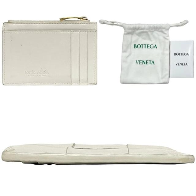 ボッテガヴェネタ コインケース ホワイト カセット 679843 小銭入れ レザー 中古 P01931123D BOTTEGA VENETA ファスナー 白 ロゴ シンプル ミニ カードホルダー イントレチャート メンズ レディース_1