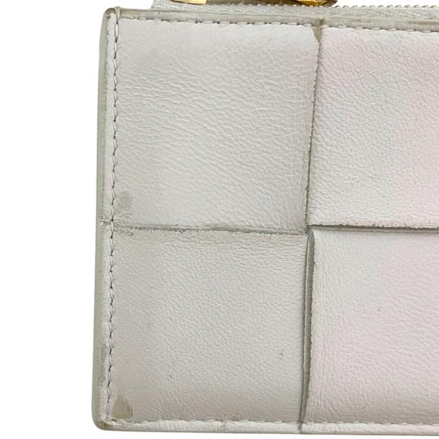 ボッテガヴェネタ コインケース ホワイト カセット 679843 小銭入れ レザー 中古 P01931123D BOTTEGA VENETA ファスナー 白 ロゴ シンプル ミニ カードホルダー イントレチャート メンズ レディース_5