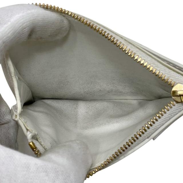 ボッテガヴェネタ コインケース ホワイト カセット 679843 小銭入れ レザー 中古 P01931123D BOTTEGA VENETA ファスナー 白 ロゴ シンプル ミニ カードホルダー イントレチャート メンズ レディース_7