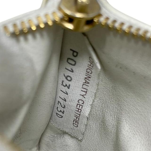 ボッテガヴェネタ コインケース ホワイト カセット 679843 小銭入れ レザー 中古 P01931123D BOTTEGA VENETA ファスナー 白 ロゴ シンプル ミニ カードホルダー イントレチャート メンズ レディース_9
