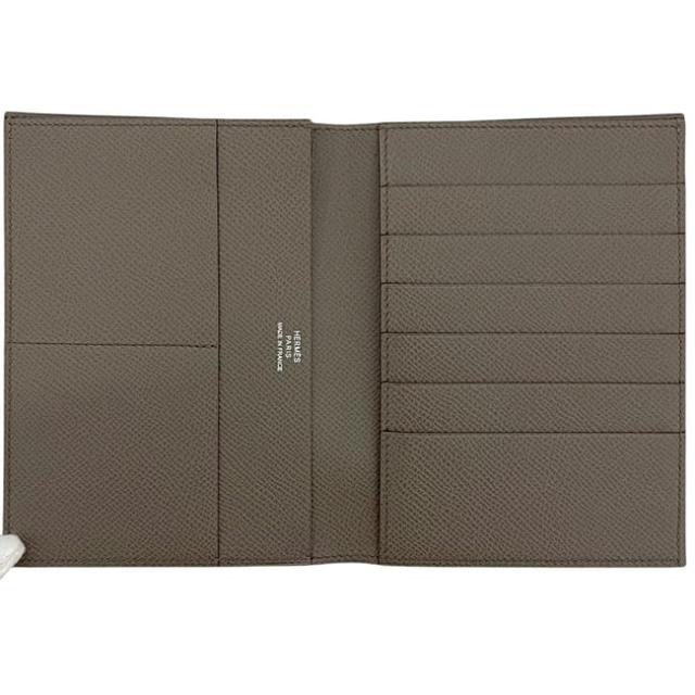 エルメス 二つ折り 財布 MC フレミング グレージュ 美品 札入 レザー エプソントゥルティエール 中古 Ｔ刻印 HERMES シンプル レア 小銭入れなし 折り財布 本革 グレインレザー グレー ベージュ 革財布 レディース メンズ_4