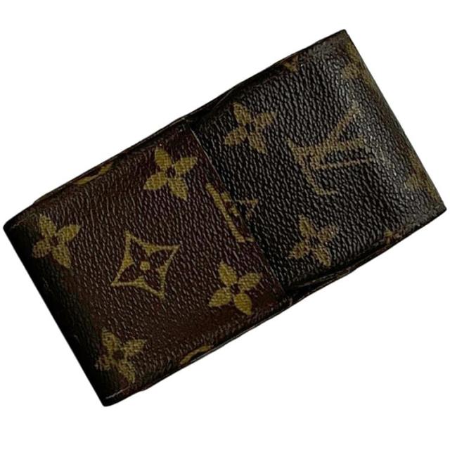 ルイ ヴィトン タバコケース エテュイ シガレット ブラウン モノグラム M63024 小物入れ モノグラムキャンバス 中古 CT0091 LOUIS VUITTON 煙草 ポーチ フラップ 茶色 アイコスケース たばこ ケース メンズ