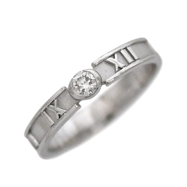 ティファニー ダイヤリング ホワイトゴールド WG アトラス 指輪 JP12号 新品 仕上げ済み AU 750 K18 ダイヤモンド Sランク TIFFANY&Co. K118WG ローマ数字 ワンポイント ダイヤ 宝石 地金 貴金属