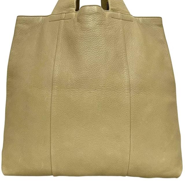 プラダ トートバッグ ベージュ 美品 レザー 中古 146 PRADA 革バッグ 書類 ビジネス ホック ワンポイント ロゴ エンボスロゴ レディース メンズ 定番 人気 シンプル 三角 ロゴプレート シルバー金具 軽い 軽量_7