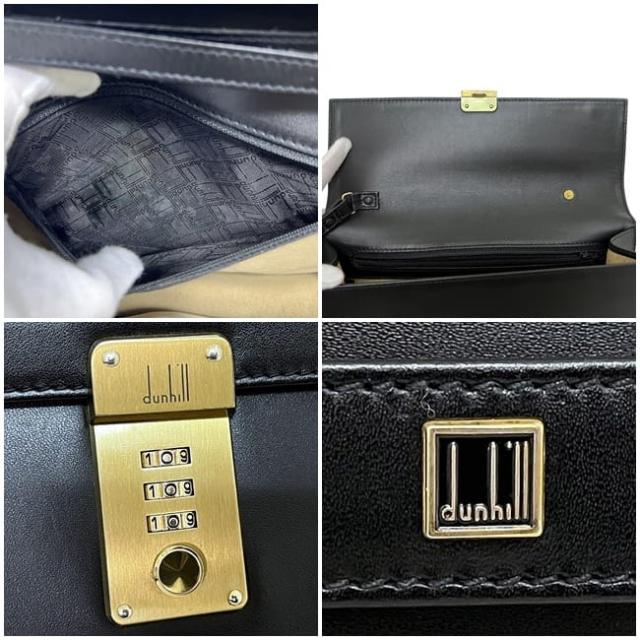 ダンヒル セカンドバッグ ブラック オックスフォード 美品 クラッチバッグ レザー 中古 dunhill フラップ ストラップ有 ナンバーロック ロゴ 金具 プレート 黒 メンズ 男性 定番 人気 ロック 鍵 ゴールド金具 シンプル ダンヒル セカンドバッグ ブラック オックスフォード 美品 クラッチ