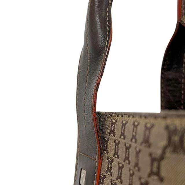 セリーヌ トートバッグ ベージュ ブラウン マカダム 軽い ナイロン レザー 中古 ST 00/36 CELINE ロゴ 総柄 縦長 書類 a4 茶色 メンズ レディース 定番 人気シンプル ヴィンテージ キャンバスバッグ 通勤 通学_7