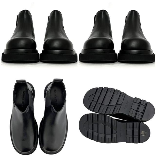 ボッテガヴェネタ ショートブーツ タイヤアンクル サイドゴア チェルシー ブーツ ブラック 未使用 42 27.0cm レザー Sランク BOTTEGA VENETA アパレル 黒 メンズ 靴 シューズ 箱付き 定番 人気 男性 シンプル