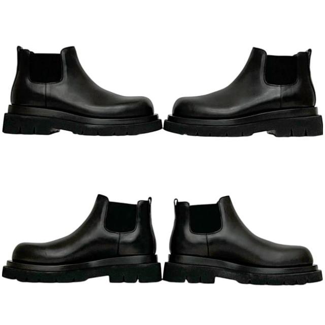 ボッテガヴェネタ ショートブーツ タイヤアンクル サイドゴア チェルシー ブーツ ブラック 未使用 42 27.0cm レザー Sランク BOTTEGA VENETA アパレル 黒 メンズ 靴 シューズ 箱付き 定番 人気 男性 シンプル