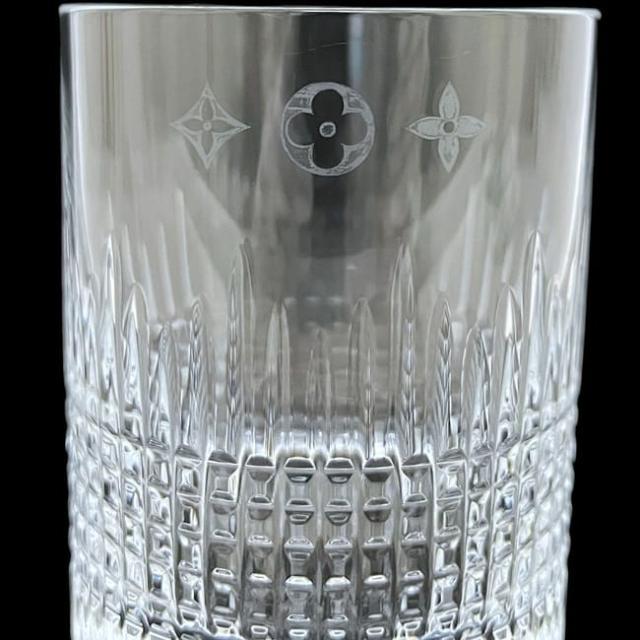 バカラ ルイ ヴィトン ペアグラス ナンシー クリア モノグラムフラワー 未使用 美品 クリスタルガラス Sランク Baccarat LOUIS VUITTON グラス 透明 タンブラー ペア ナンシーシリーズ 箱付き コラボ レア_5