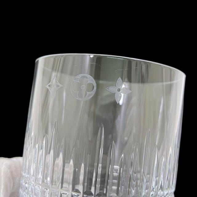 バカラ ルイ ヴィトン ペアグラス ナンシー クリア モノグラムフラワー 未使用 美品 クリスタルガラス Sランク Baccarat LOUIS VUITTON グラス 透明 タンブラー ペア ナンシーシリーズ 箱付き コラボ レア_7