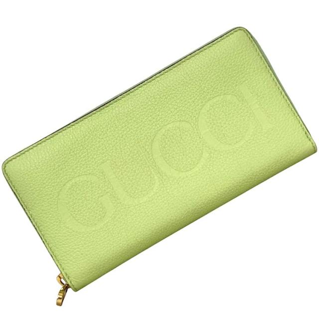 グッチ ラウンドファスナー 長財布 ライトグリーン 658694 美品 財布 