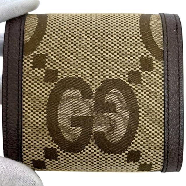 グッチ 二つ折り 財布 ダイアナコンパクト ベージュ ブラウン ジャンボＧＧ バンブー 658635 2149 未使用 新品 キャンバス レザー 竹 Sランク GUCCI GG 茶色 ロゴ ホック コンパクト 折り財布 美品 箱付き GUCCI（グッチ） 【新品未使用】グッチ ジャンボGG バンブー ダイアナ
