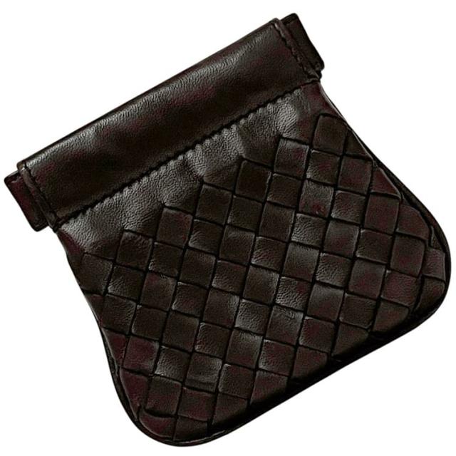 ボッテガヴェネタ コインケース ブラウン イントレチャート 189987 美品 小銭入れ レザー 中古 V 0013 2040 EPEV 2063 B BOTTEGA VENETA 小物入れ 茶色 ポーチ 編み込み ミニ 財布 コンパクト