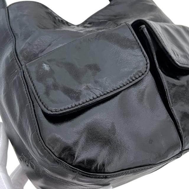 プラダ ハンドバッグ ブラック NERO VERNI CE SPORT B6026 ミニバッグ パテント 中古 51 PRADA トートバッグ 黒 セミショルダー レア ヴィンテージ シンプル トート コーティングレザー 人気_2