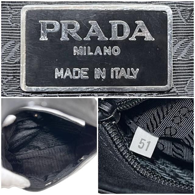 プラダ ハンドバッグ ブラック NERO VERNI CE SPORT B6026 ミニバッグ パテント 中古 51 PRADA トートバッグ 黒 セミショルダー レア ヴィンテージ シンプル トート コーティングレザー 人気_5