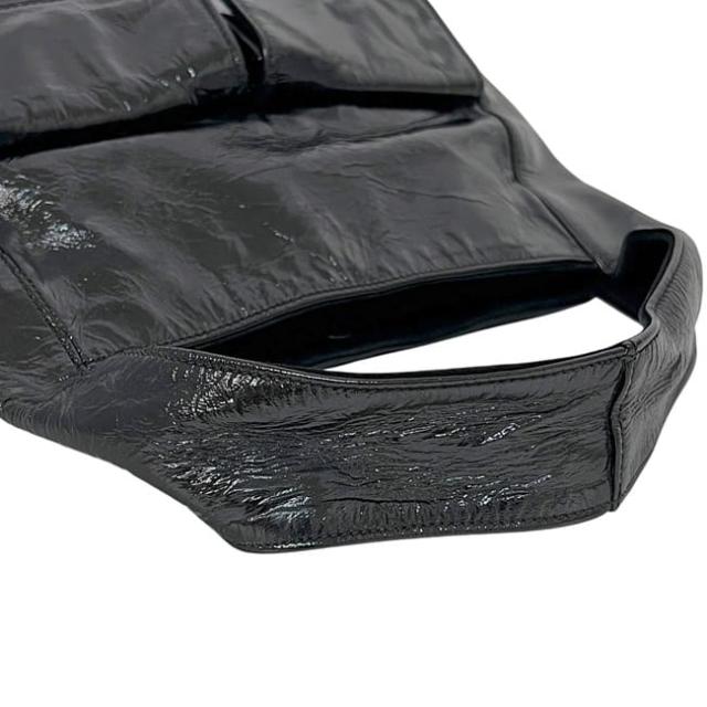 プラダ ハンドバッグ ブラック NERO VERNI CE SPORT B6026 ミニバッグ パテント 中古 51 PRADA トートバッグ 黒 セミショルダー レア ヴィンテージ シンプル トート コーティングレザー 人気_9