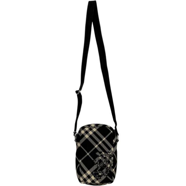 バーバリー ショルダーバッグ ブラック クラシックチェック 8097636 未使用 美品 キャンバス レザー Sランク BURBERRY クロスボディ 黒 ミニバッグ ファスナー チェック柄 ロゴワッペン スマホショルダー ポシェット_1