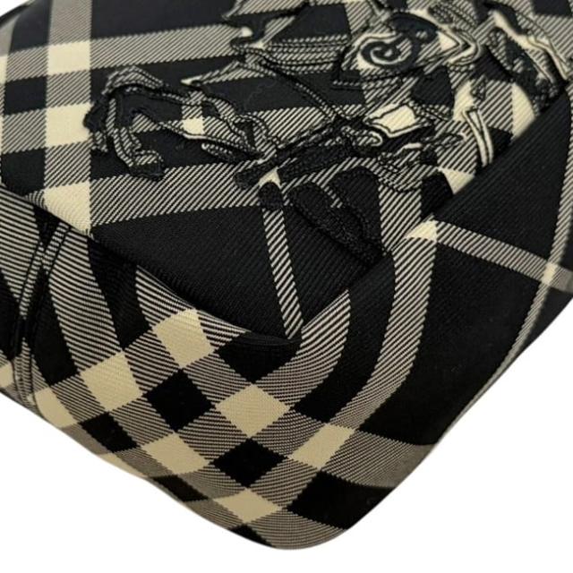 バーバリー ショルダーバッグ ブラック クラシックチェック 8097636 未使用 美品 キャンバス レザー Sランク BURBERRY クロスボディ 黒 ミニバッグ ファスナー チェック柄 ロゴワッペン スマホショルダー ポシェット_7